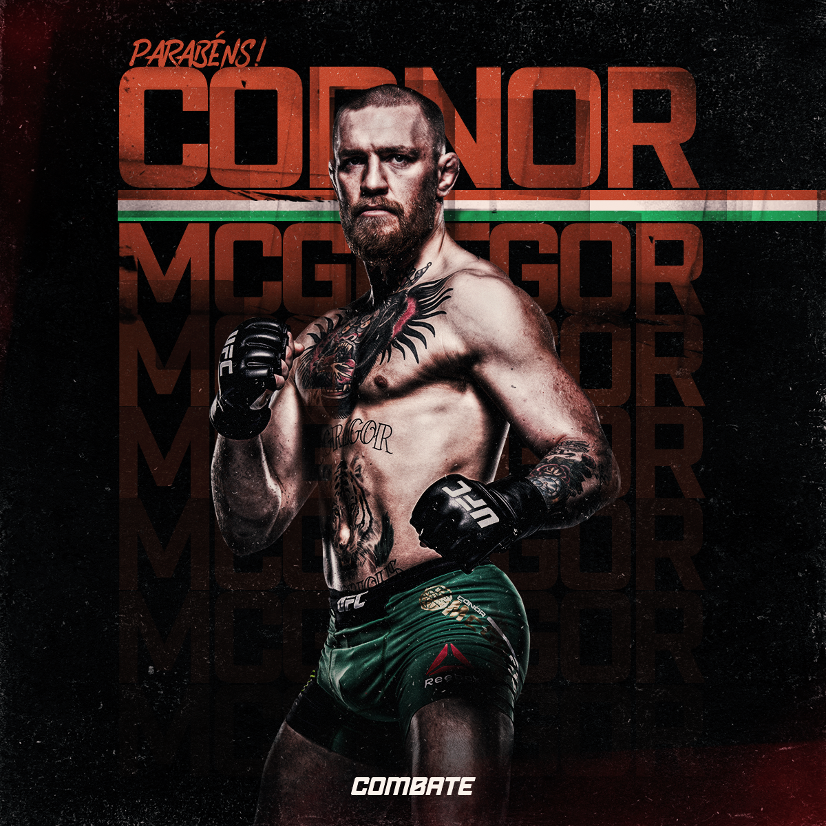 Combate UFC fight MMA social media motion poster Conor McGregor marreta design