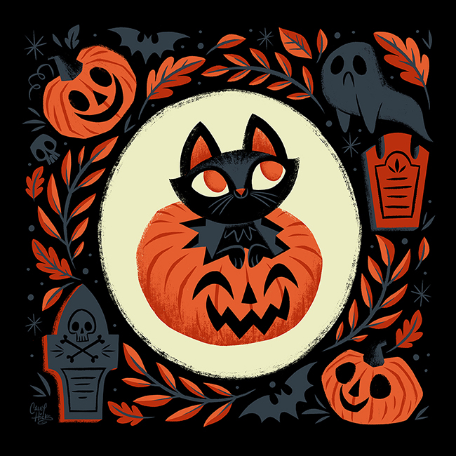 Cat pumpkin Halloween october ghost haunted Fall seasonal Holiday autumn