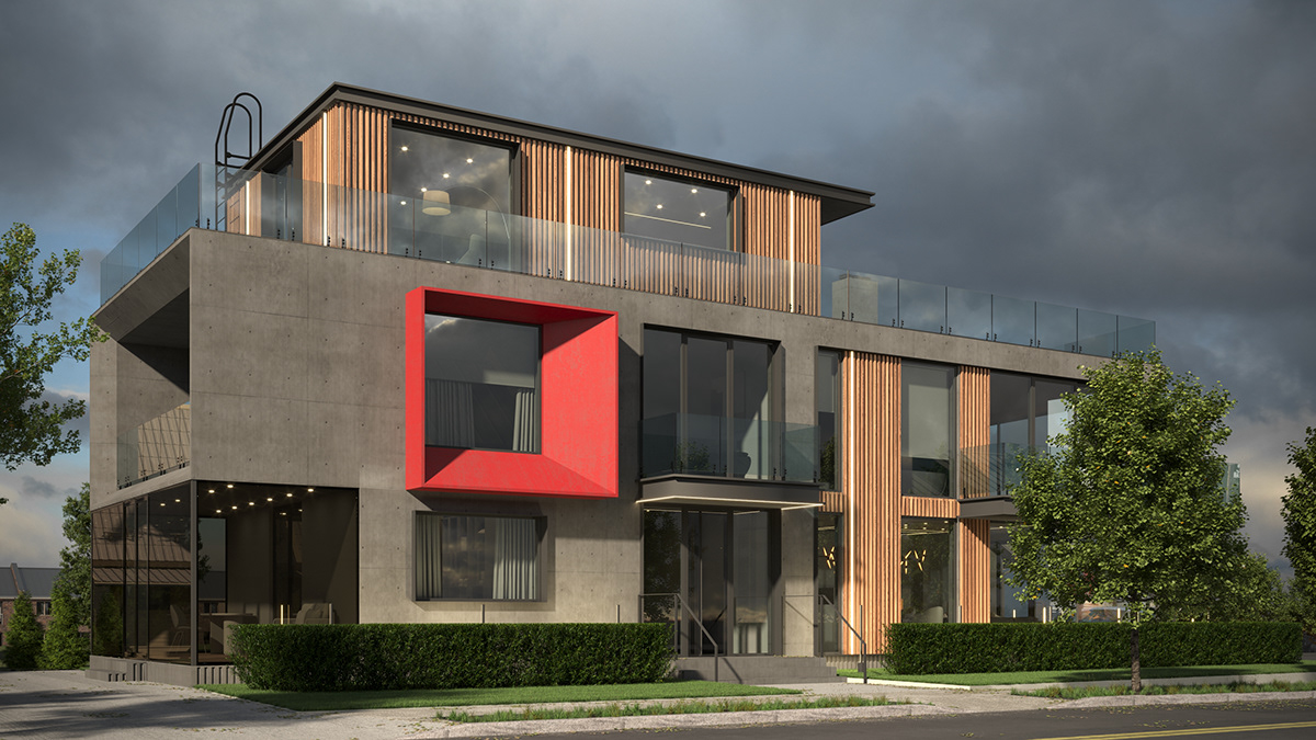 building architecture house glass CGI exterior HOUSE DESIGN modern design visualization