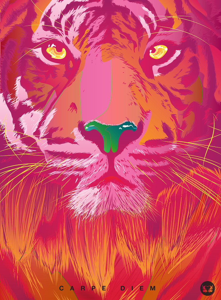poster design tiger motivational series colorful