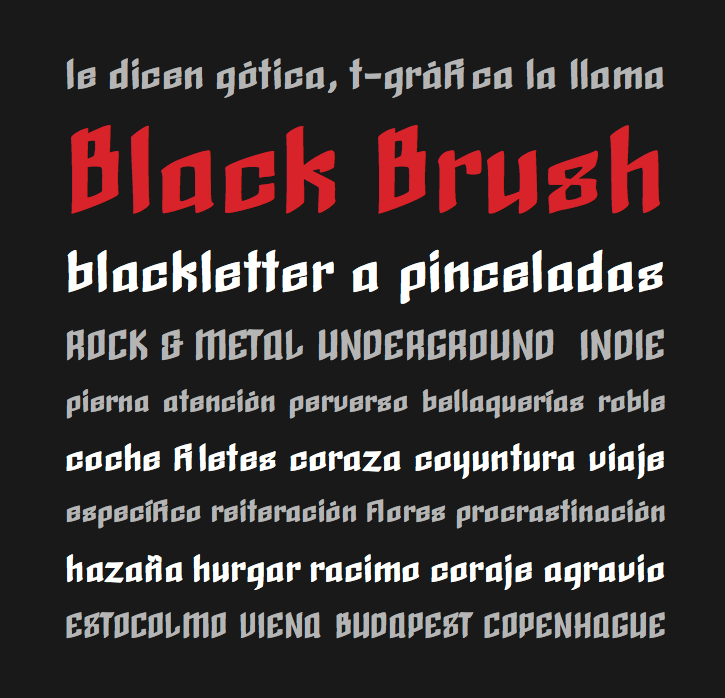 black brush Blackletter brush ink