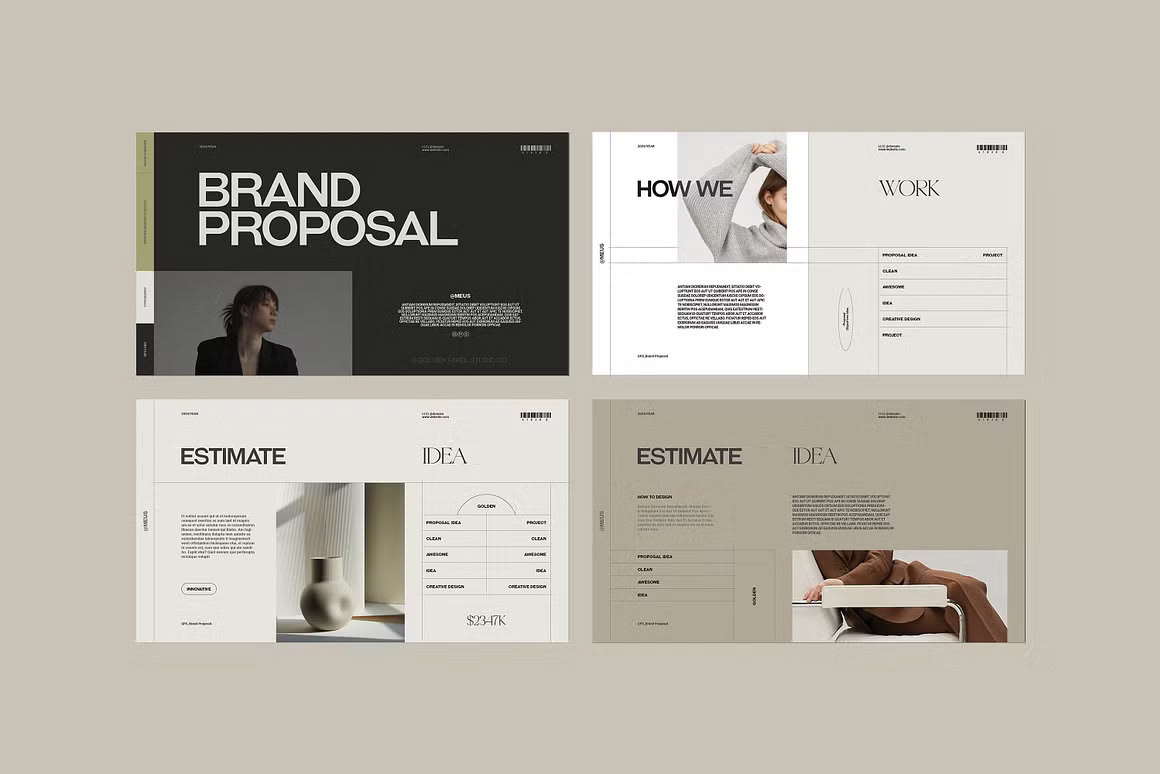 brand proposal Brand Presentation brand manual Proposal template Business plan Brand Design canva presentation Brand template branding guidelines strategy guide 