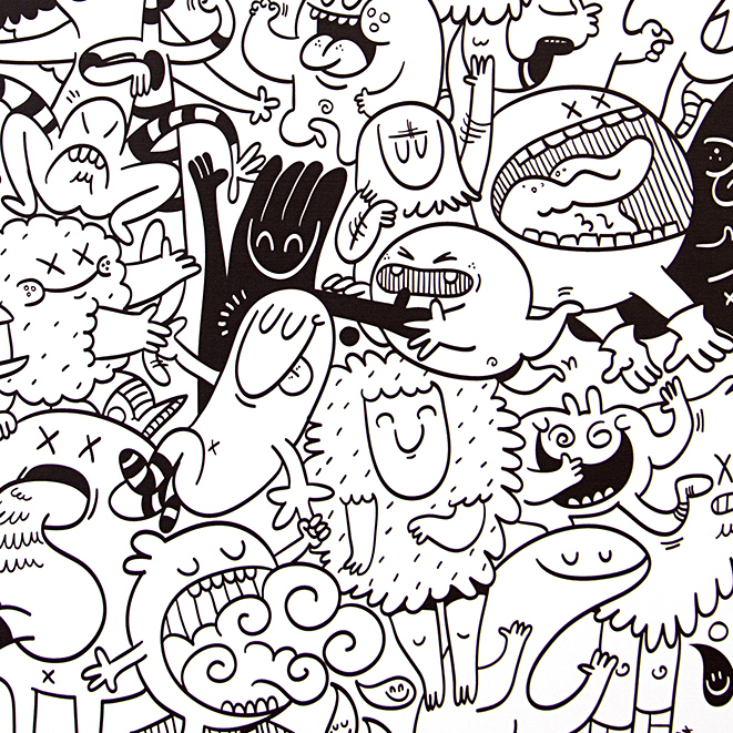 doodle Illustrator Posca canvas Character design imagination friends happy monos