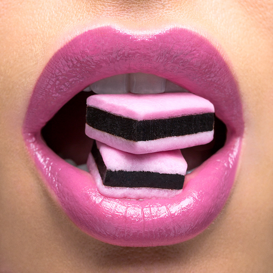 beauty lips makeup creative conceptual digital cosmetics dice letters Love Razorblade crystals rose candy burger Mouth sensual