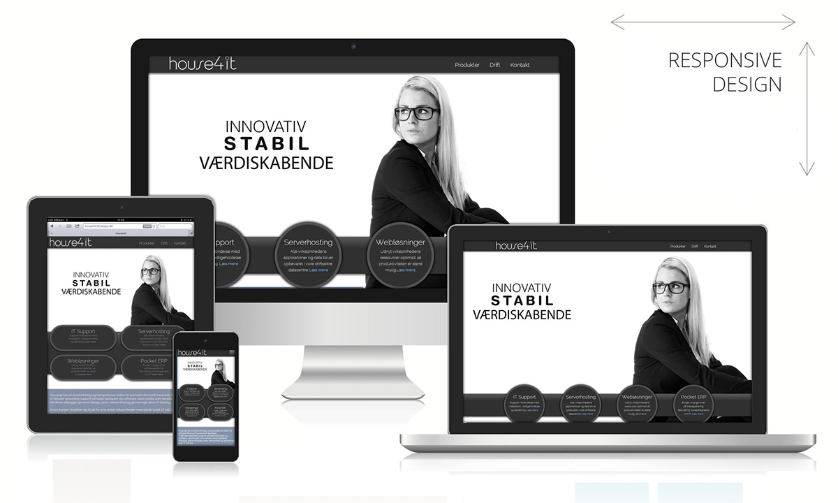 Responsive Design  mobile design black and white Website