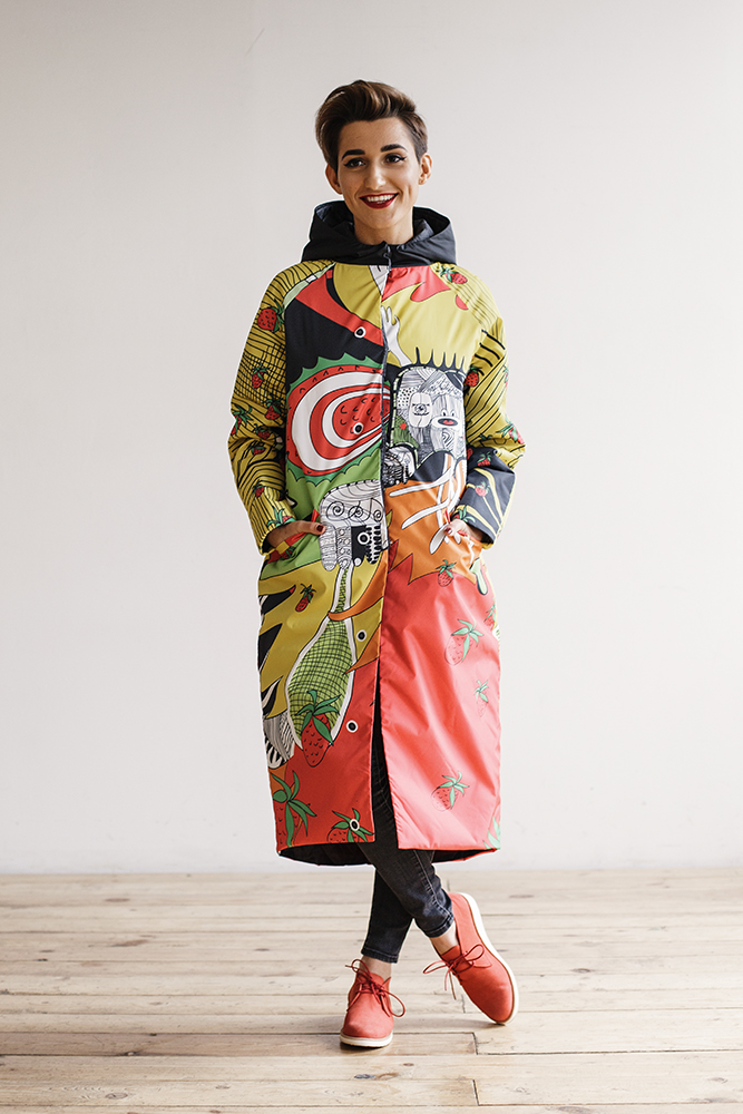 жужажужа print textile raincoat clothes