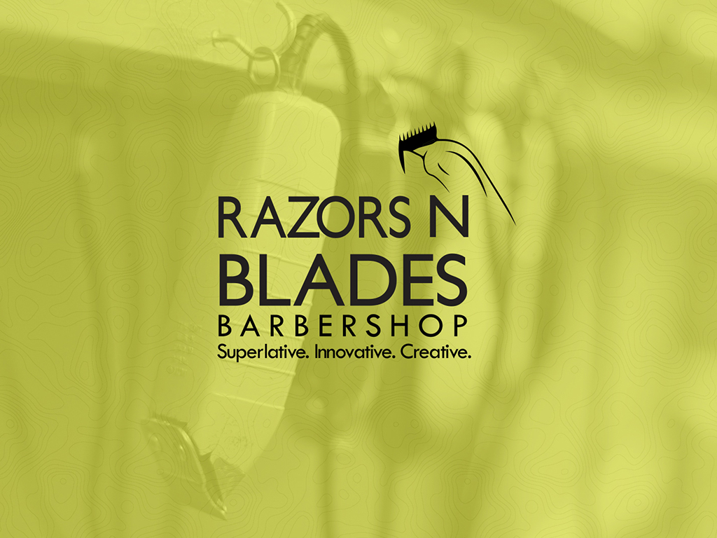 Adobe Portfolio barbers RNB hair haircut shop Signage Web razors and blades social