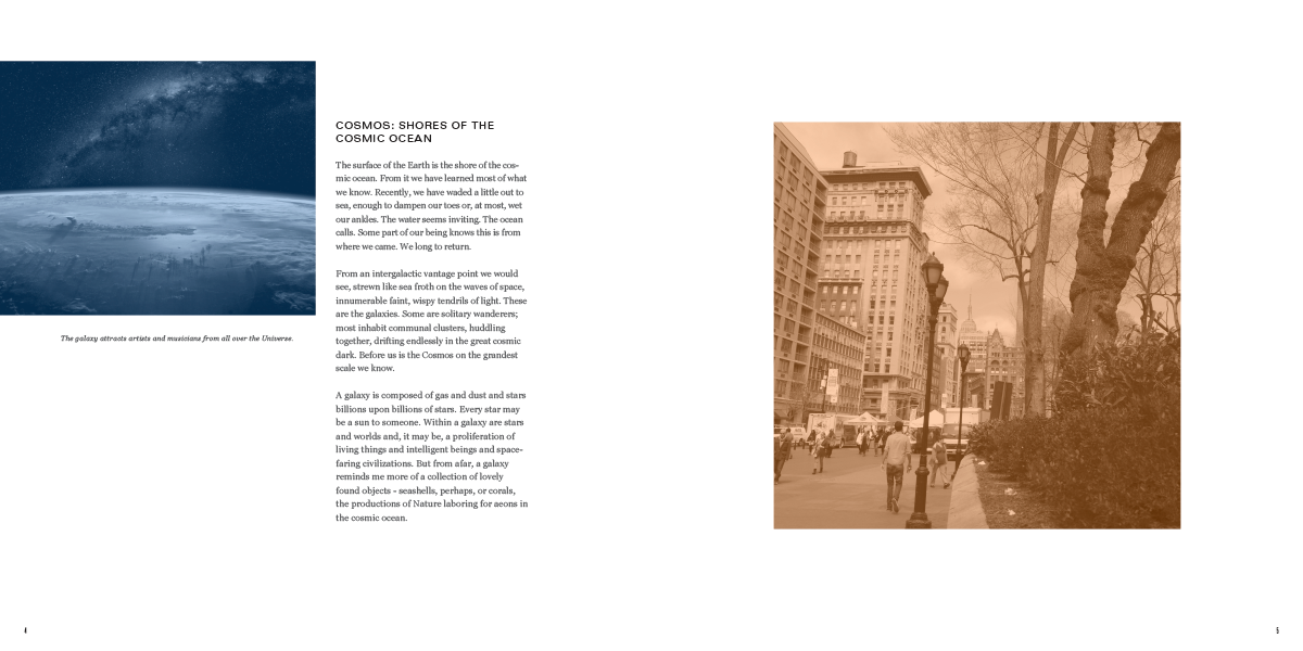 cosmos Union Square new york city carl sagan book pamphlet universe print juxtaposition