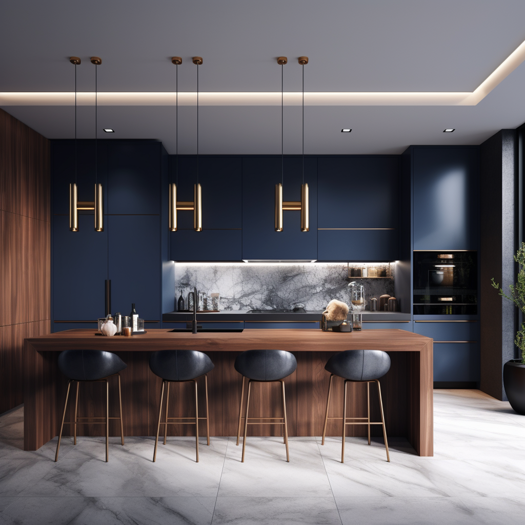 kitchen minimal navy blue