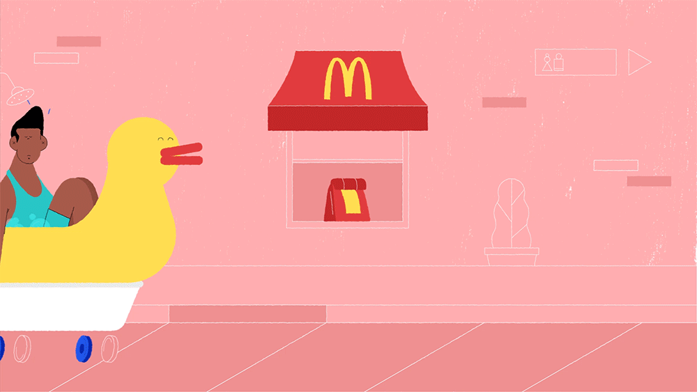 animation  Character motiongraphics McDonalds duck bathtub
