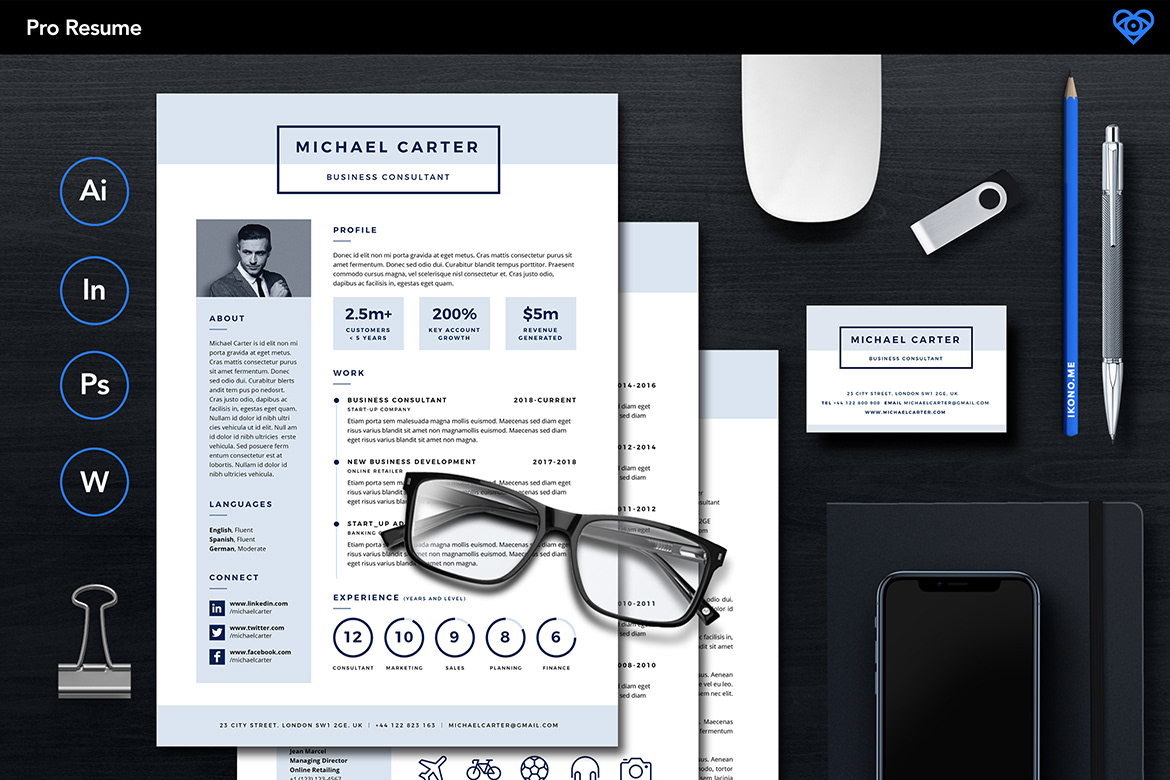 Resume CV CV Resume CV template resume template word resume clean free fonts PROFESSIONAL RESUME business resume icons