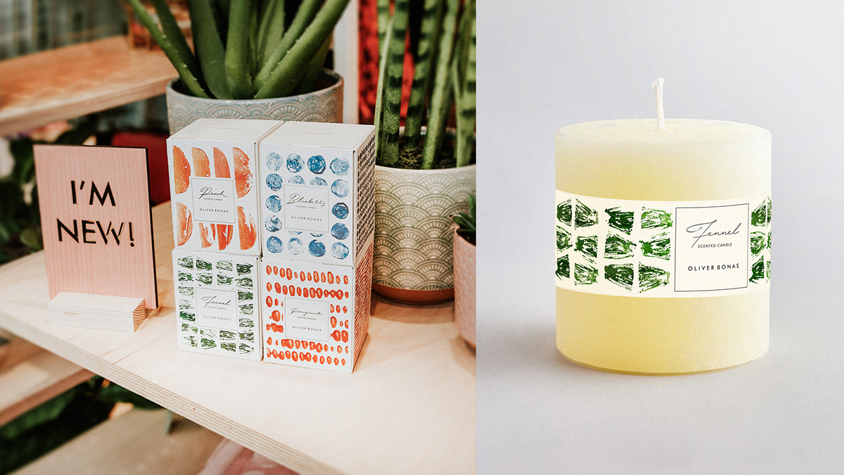 candle packaging Colourful  graphic design  hand made natural organic packaging design