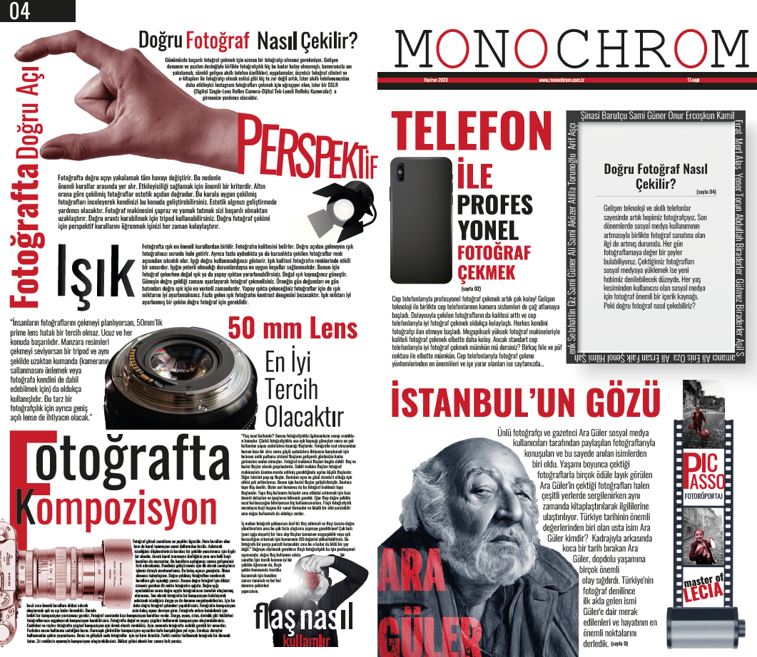 photgraphy photo camera newspaper design typography   adobe illustrator Ara Guler newspapaer
