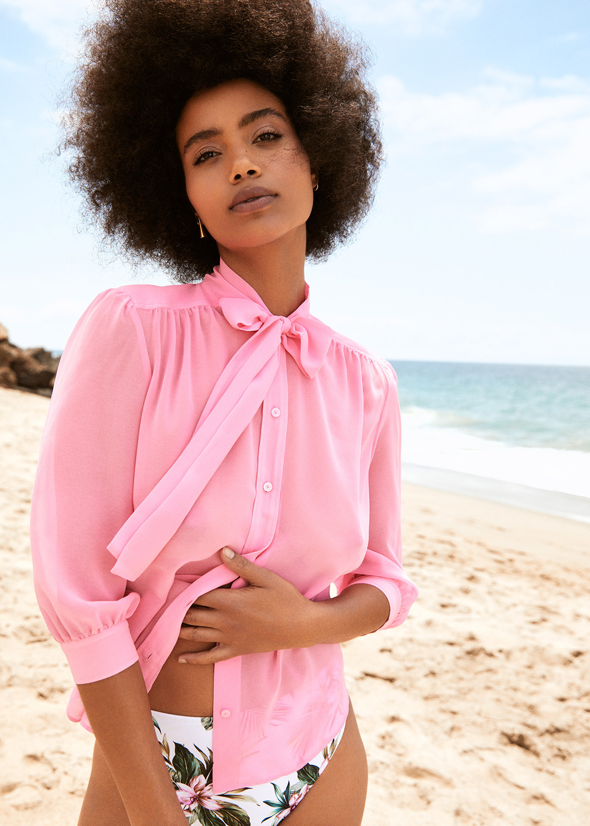 beach editorial Fashion  magazine model postproduction retouch