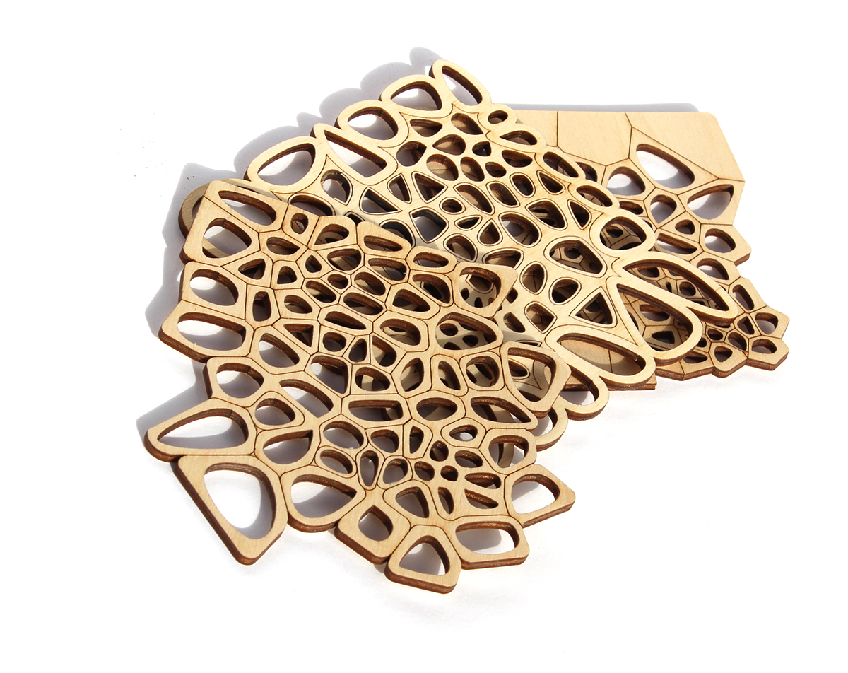 glass  coasters plywood  coasters voronoi pattern wooden  coasters