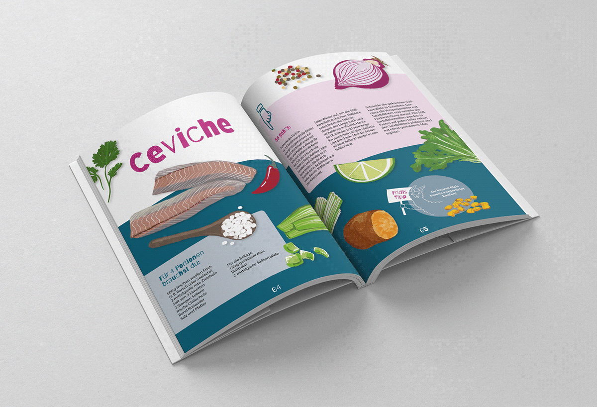 alpaka book concept cookbook coverdesign cute illustration digital illustration foodillustration LAMA peru recipes