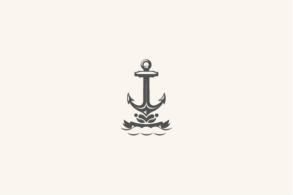anchor brand logo wood simple Basic Retro