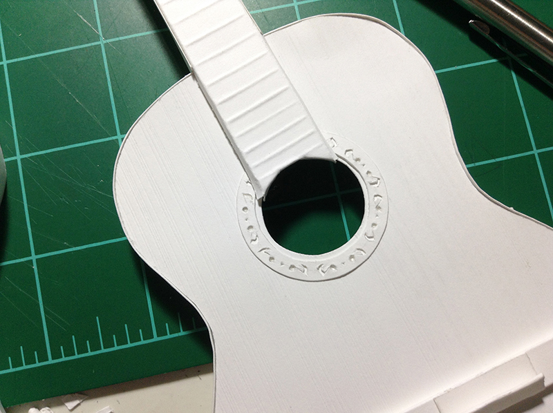 paper Mohawk Superfine guitar classical guitar carving embossing cutting shadowbox framing Paper cutting