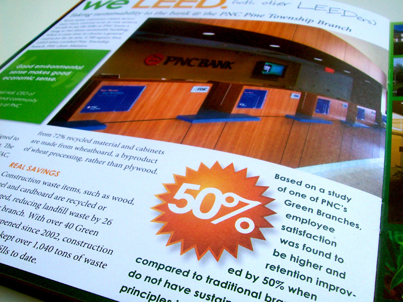 brochure corporate green LEED Sustainable fsc building construction general contracting print