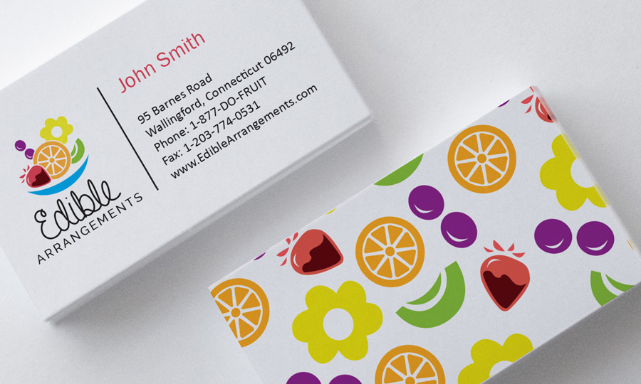 Fruit logo edible arrangements brand letterhead business card Style identity