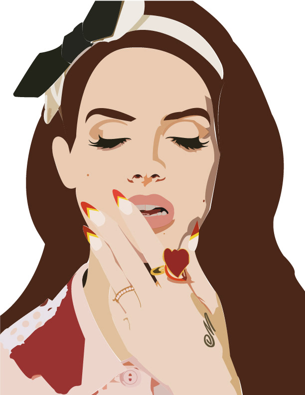 Lana Del Rey portrait illustrated graphic