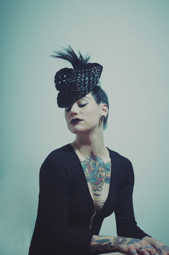 hairstyle Editorial Hair avant garde couture hat Hairpiece hair hairdo updo avant garde hairstyle tatoo makeup