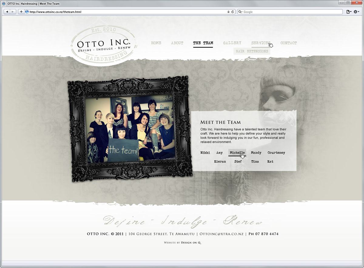 Otto Website design on q hairdresser