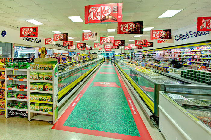 Supermarket Branding ambient marketing