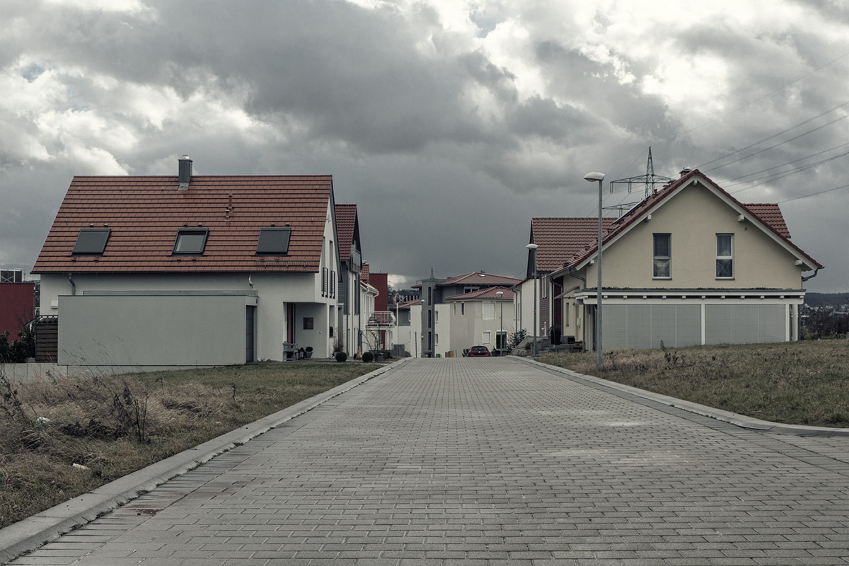Family home clouds wasteland house building New Building home development Isolated stuttgart