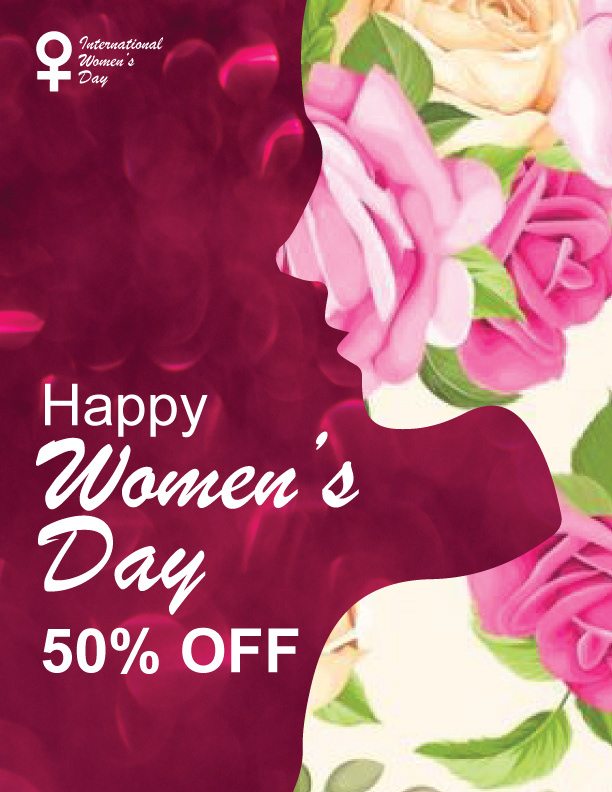 International women's day Flyer Design design pink flyer International Women's Day womens day flyer