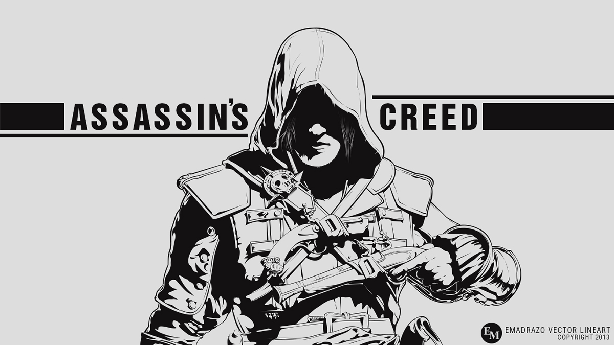 lineart vector vectorxvexel vxvPH Fan Art Assassin's Creed