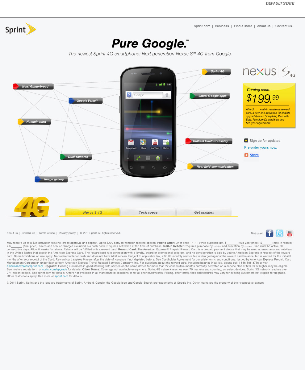 sprint Samsung google nexus Nexus S mobile cell phone wireless microsite Website flash animation
