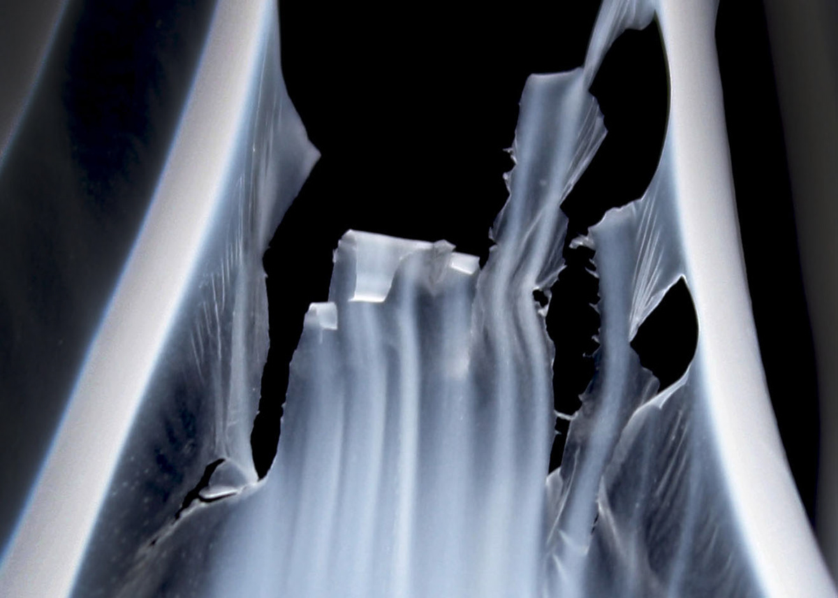 plastic abstract White sculpture fluid fluidform