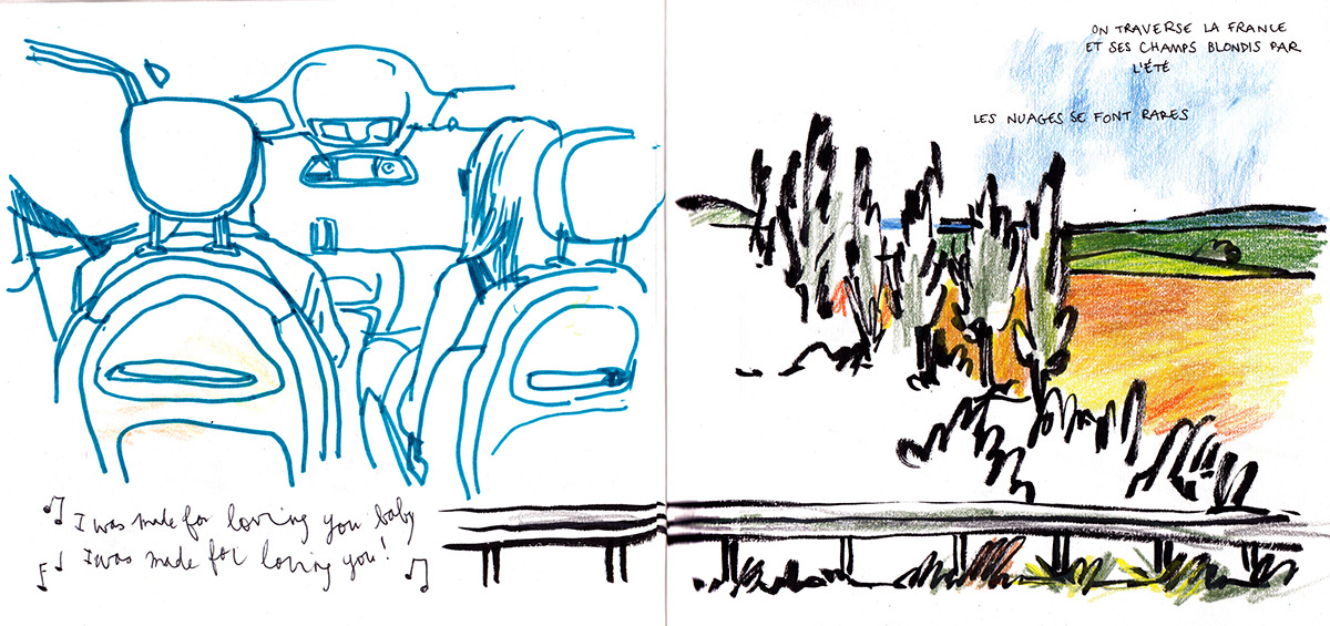 voyage autostop Carnet de voyage sketchbook