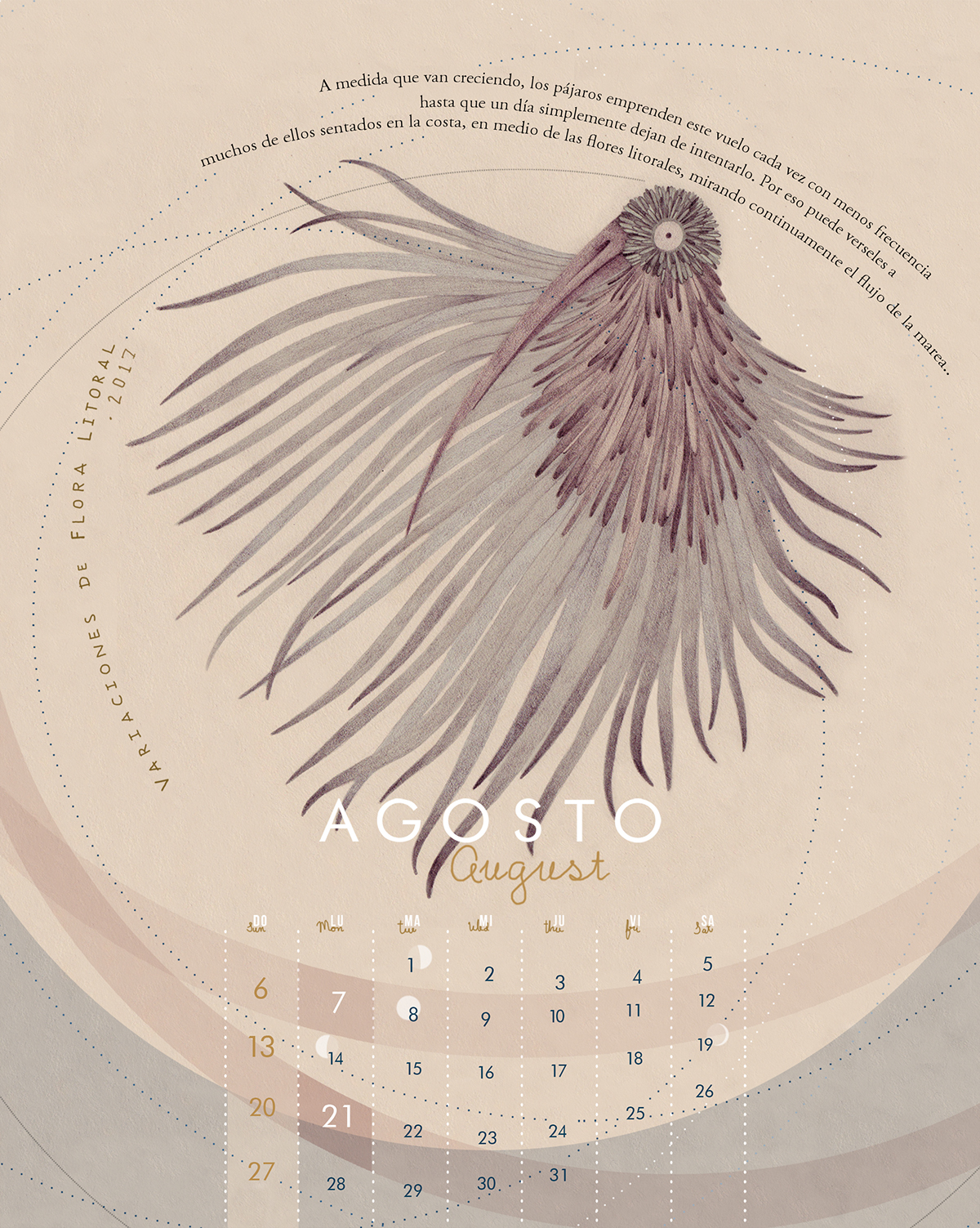 desing ILLUSTRATION  color lulofebril calendar ilustracion aves Flores