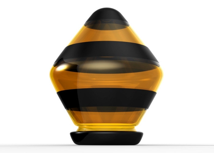 honey bee black and yellow Packaging bottle keyshot