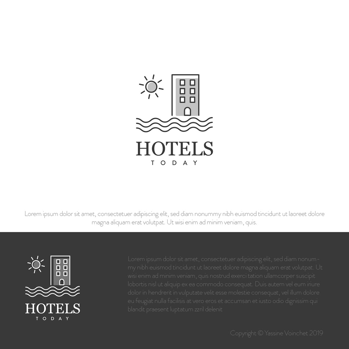 logo design minimalist simple hotel Channel clean modern