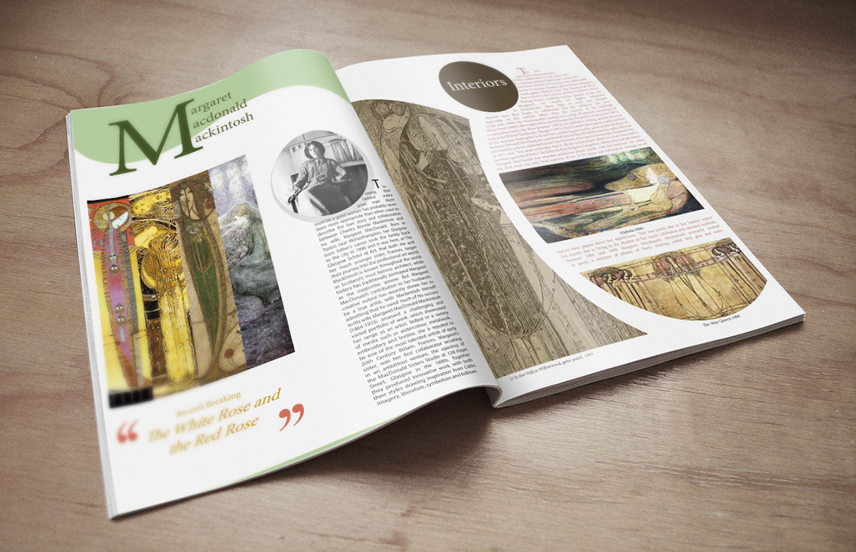 Margaret MacDonald mackintosh magazine Layout design spreads print editorial
