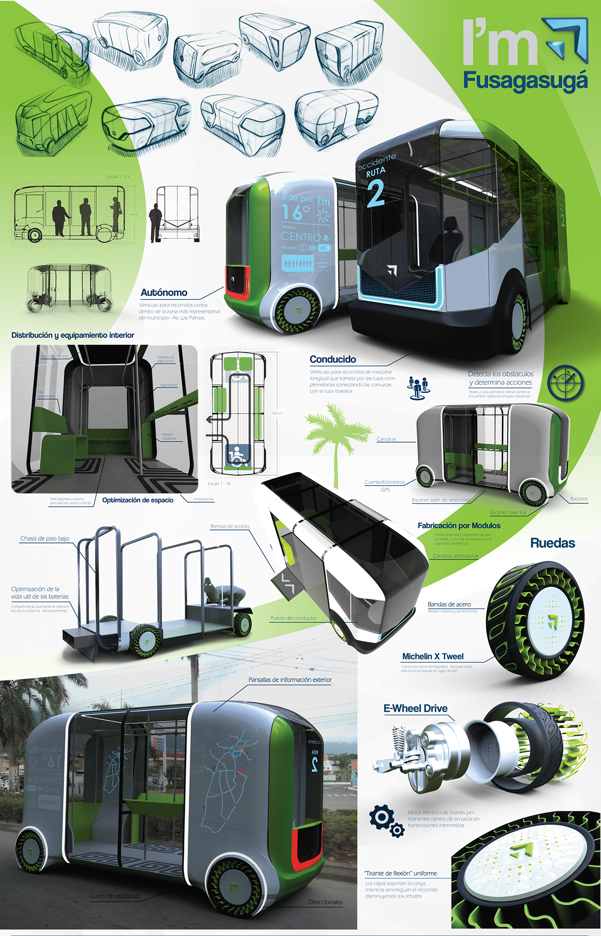movilidad sostenible sistema urbano urban bus electric bus design Transport colombia fusagasuga mobility