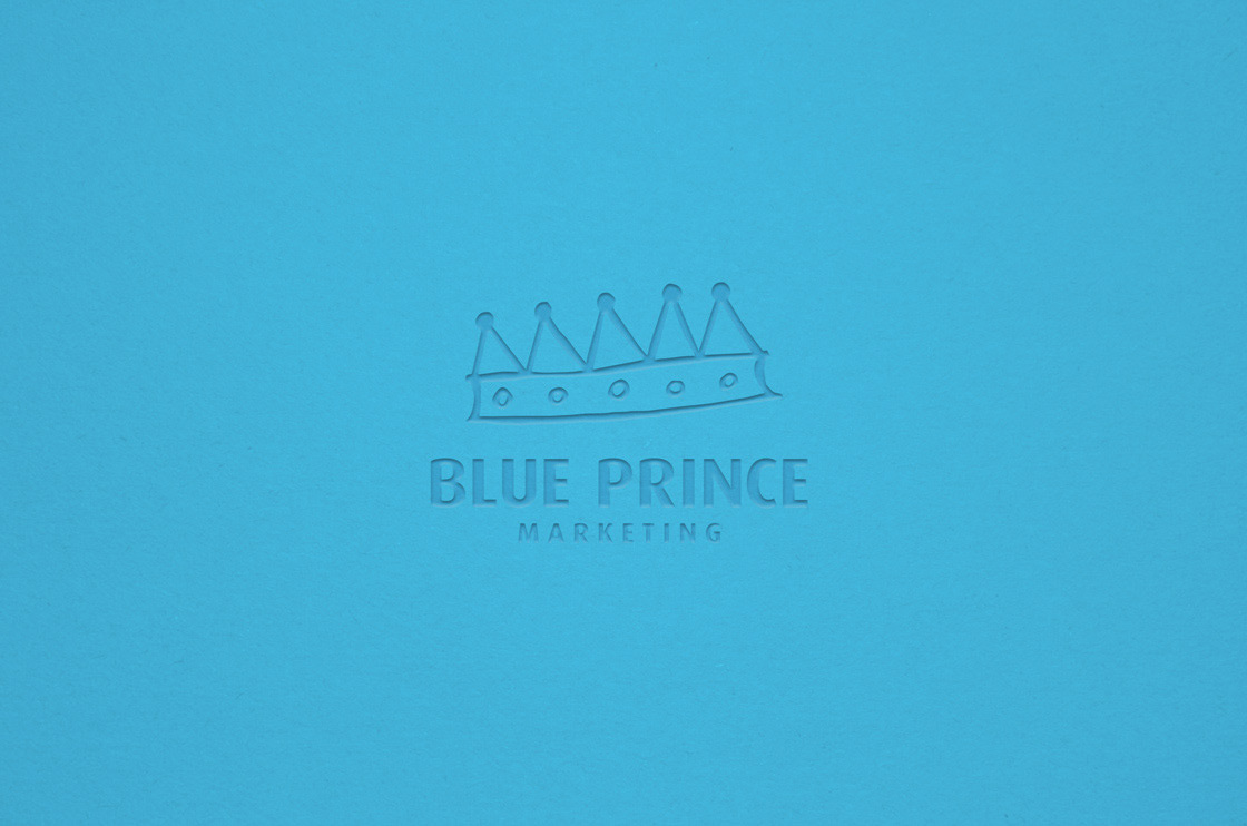 brand logo marketing   blue stationary