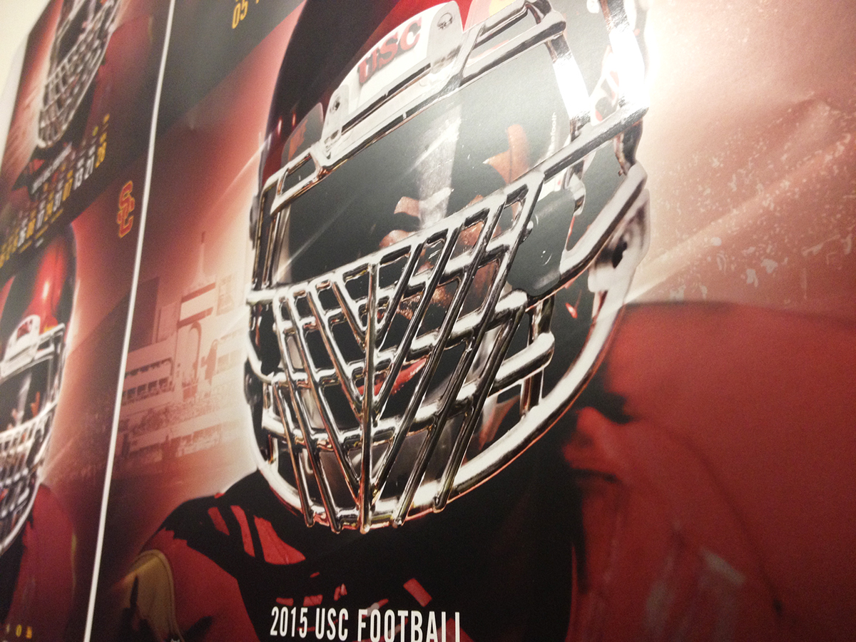 football usc college athlete sport NCAA poster Layout design editorial print Helmet schedule player