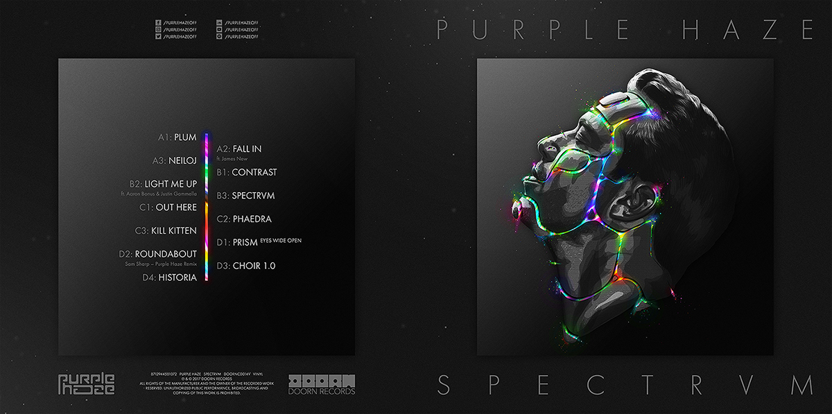 vinyl Album cover music dj DANCE   neon spectrum glow vector