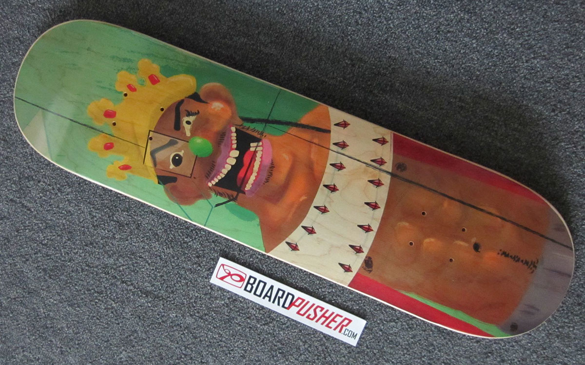 george condo digital painting skateboard