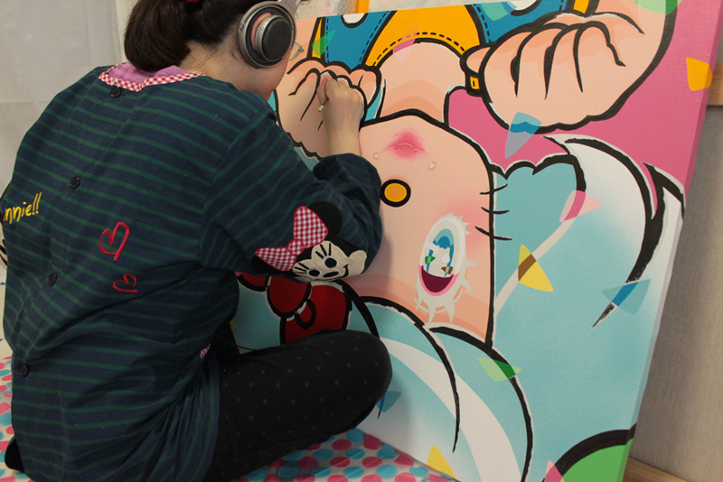 art canvas making Art Exhibition Liquitex Acrylic paint japan キャンバス メイキング アクリル リキテックス