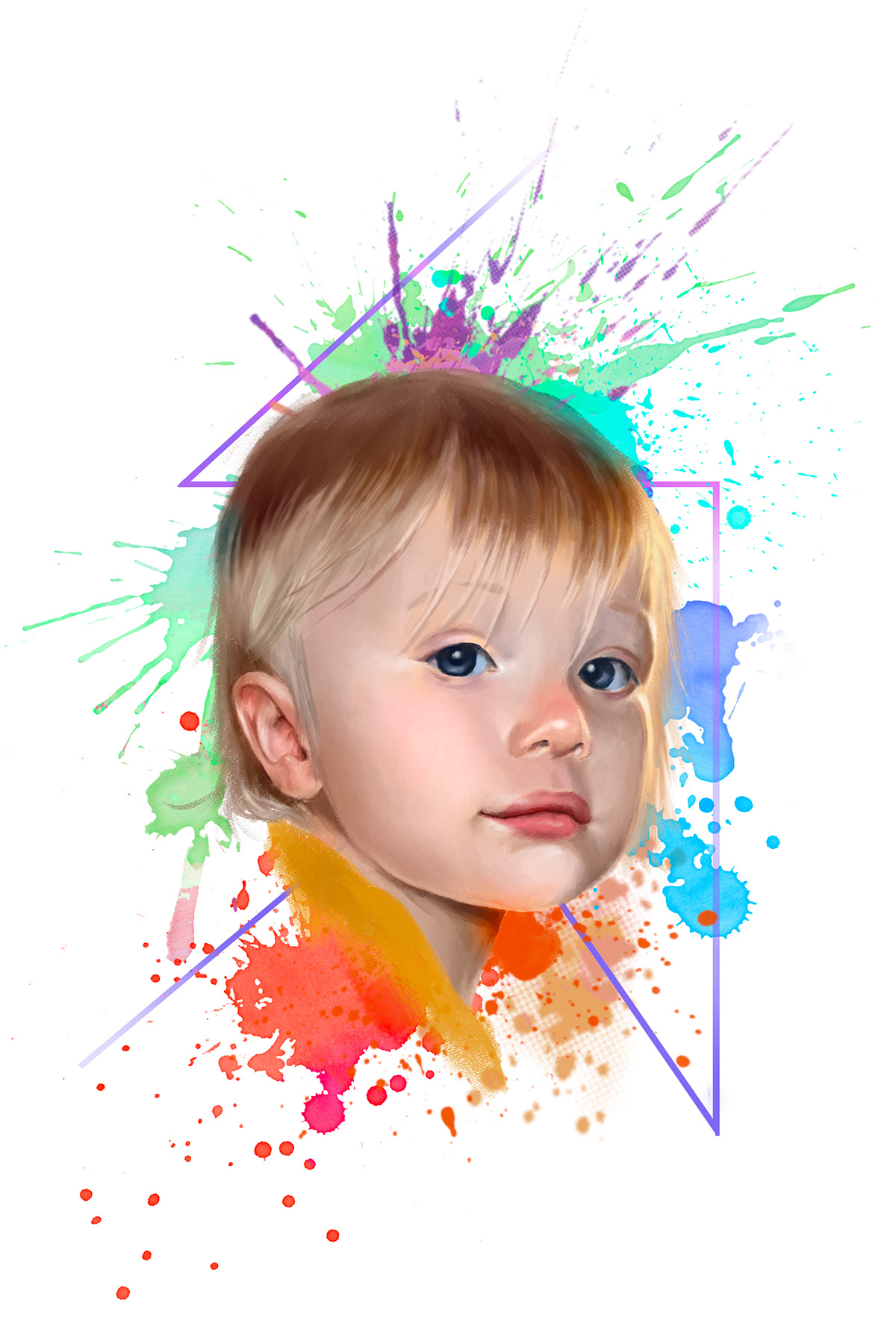 adobe art artwork colorful Digital Art  family painting   photoshop portrait дог