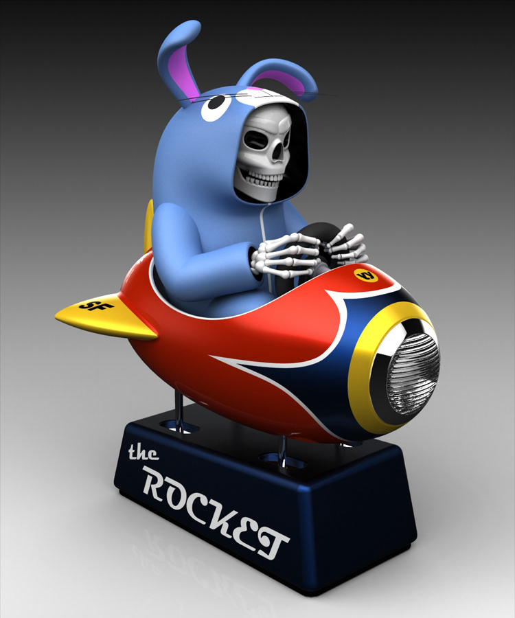 reaper rocket ride design skull skeleton 3D model Alias digital bunny suit onesie kigurumi ship concept vinyl toy Autodesk keyshot rendering bones Render CG grim reaper death