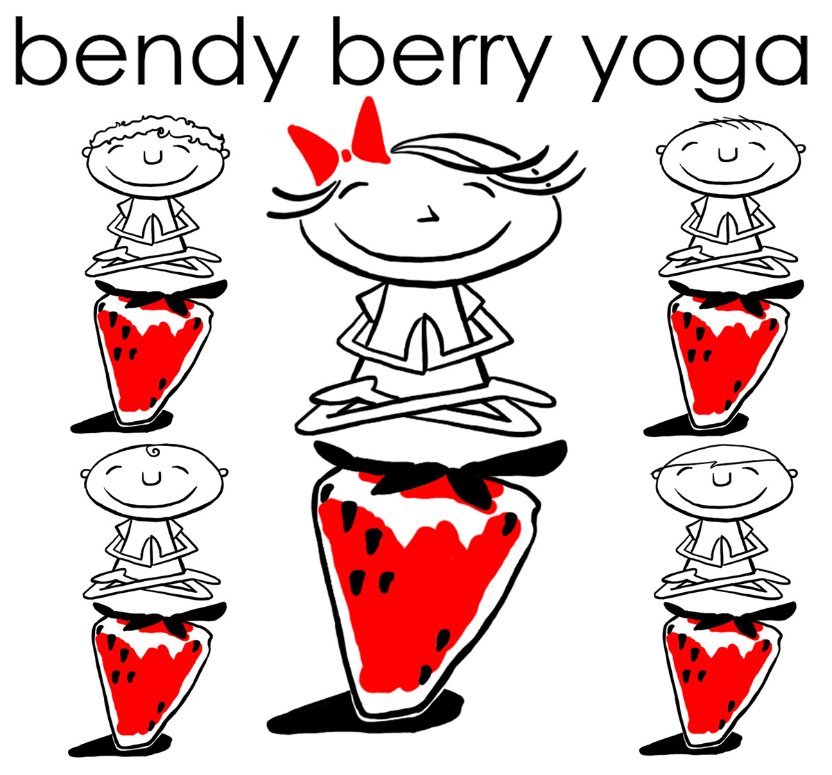 Icon logo brand design line art simple Fruit Yoga kids kids yoga icon logo Brand Design