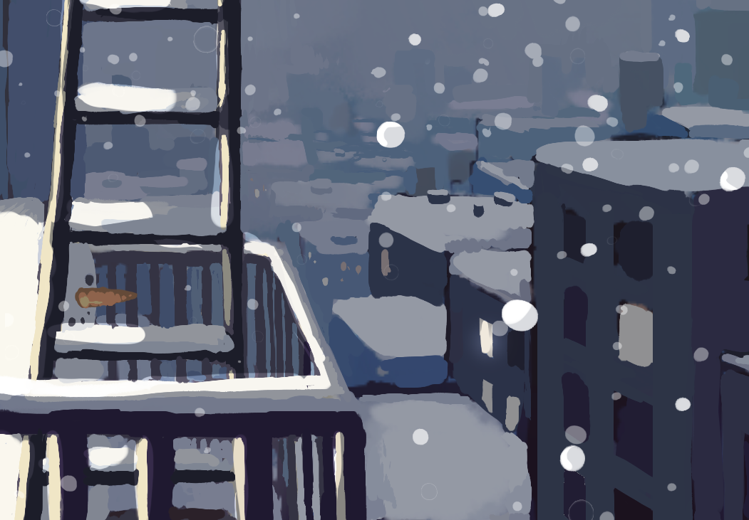 winter childhood snow tone resonance atmosphere mood cityscape