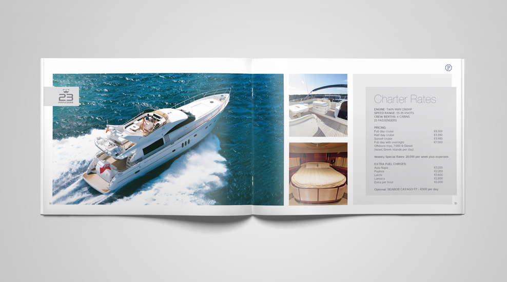 yacht brochure design