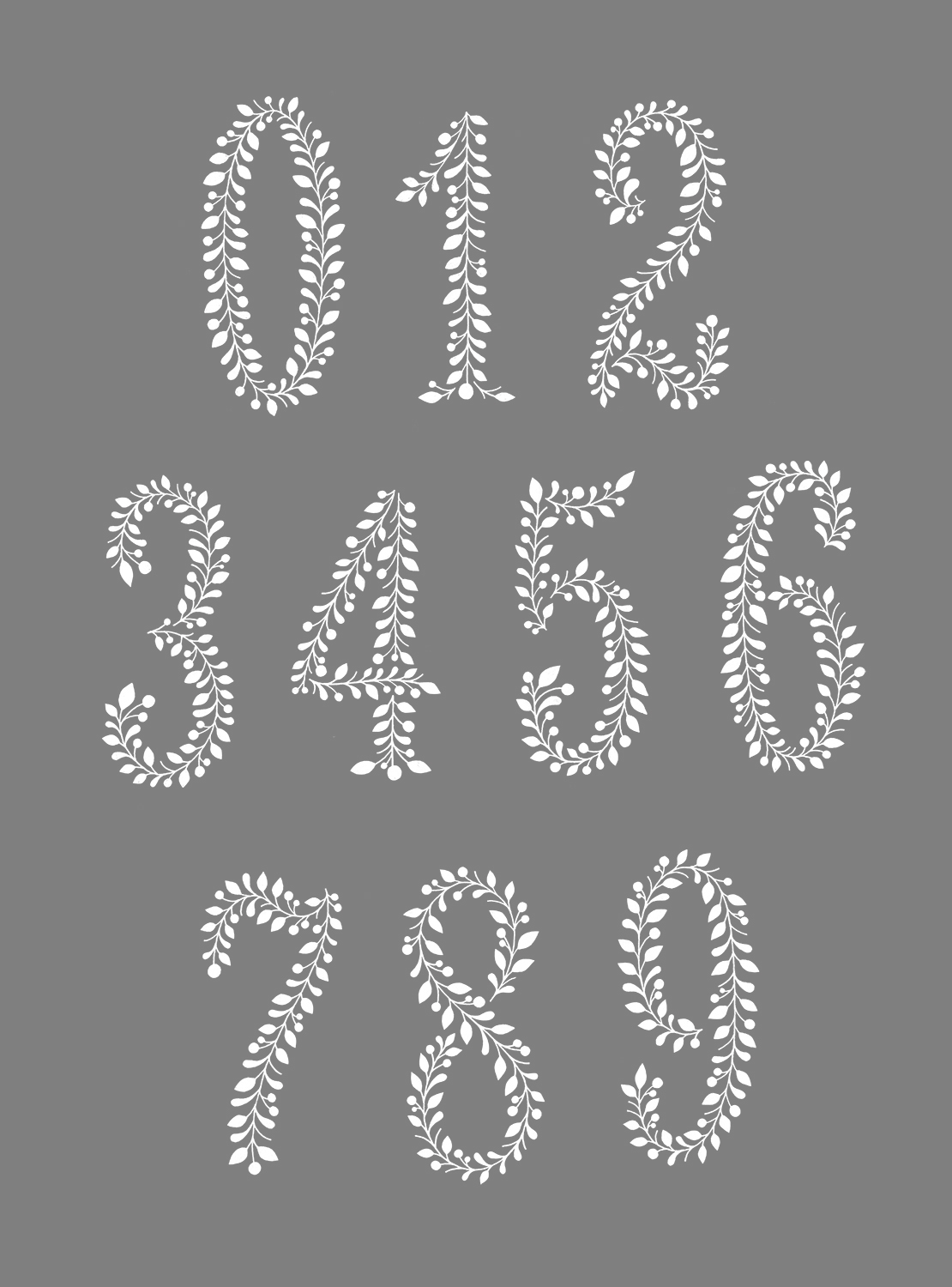 typography   numbers vines HAND LETTERING lettering wedding Table Numbers